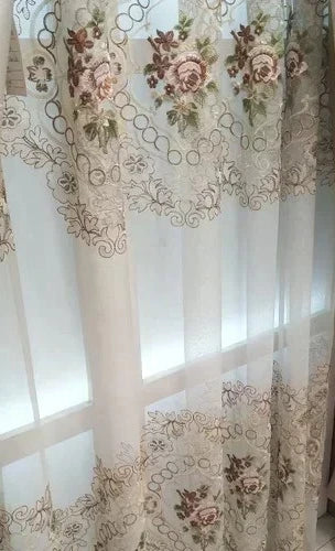 European Chenille Valance Luxury Curtains for Living Room Tulle Bedroom Blackout Embroidered Jacquard Designer Window Decor