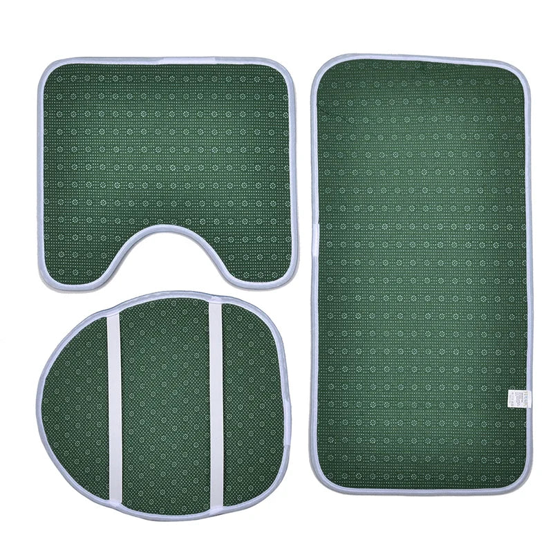 Honlaker Hello Rabbit Flannel Absorbent Non-Slip Mat Bathroom Toilet Mats Set Bath Rugs Toilet Covers
