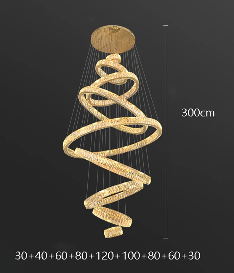 Home Decoration - Hall Chandelier - Staircase Chandelier - Indoor Lighting Equipment - Ceiling Light - Elegant Indoor Lighting