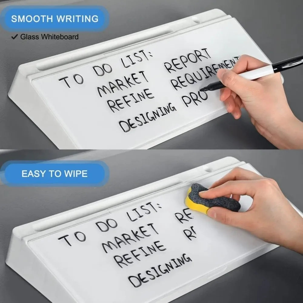 Hot Glass Desk Whiteboard Plastic Tempered Storage Whiteboard Household With Storage Message Board Home Office