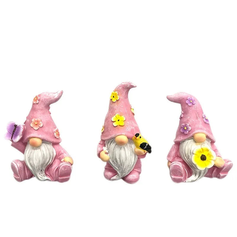 3pcs/set Easter Faceless Gnome Ornaments, Outdoor Resin Decor Statue for Garden, Holiday Home Tabletop Crafts, Festival Gift