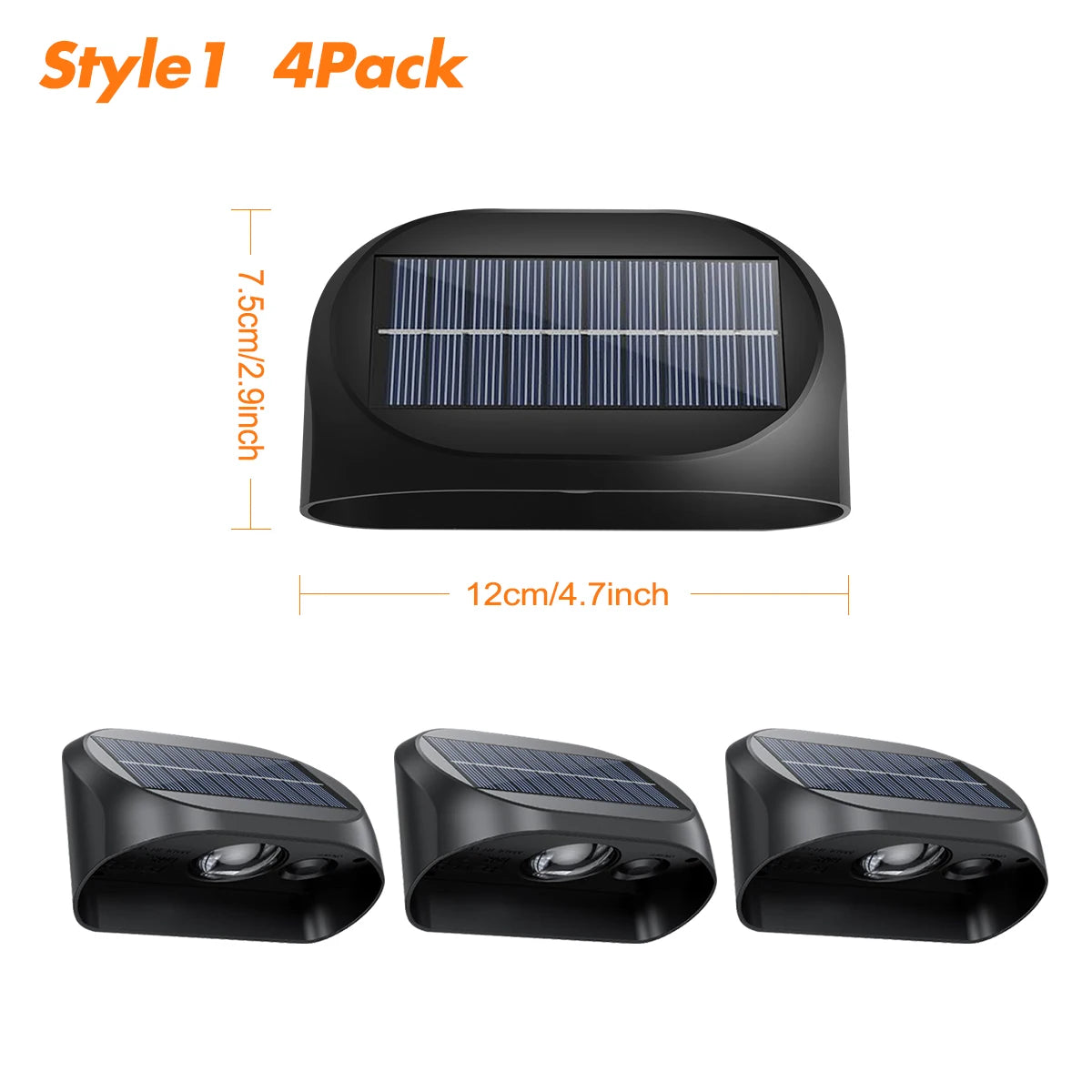 Solar Fence Lights Outdoor Waterproof Solar Deck Lights with Warm White RGB LED Spot Lens Decorative Solar Powered Wall Lights