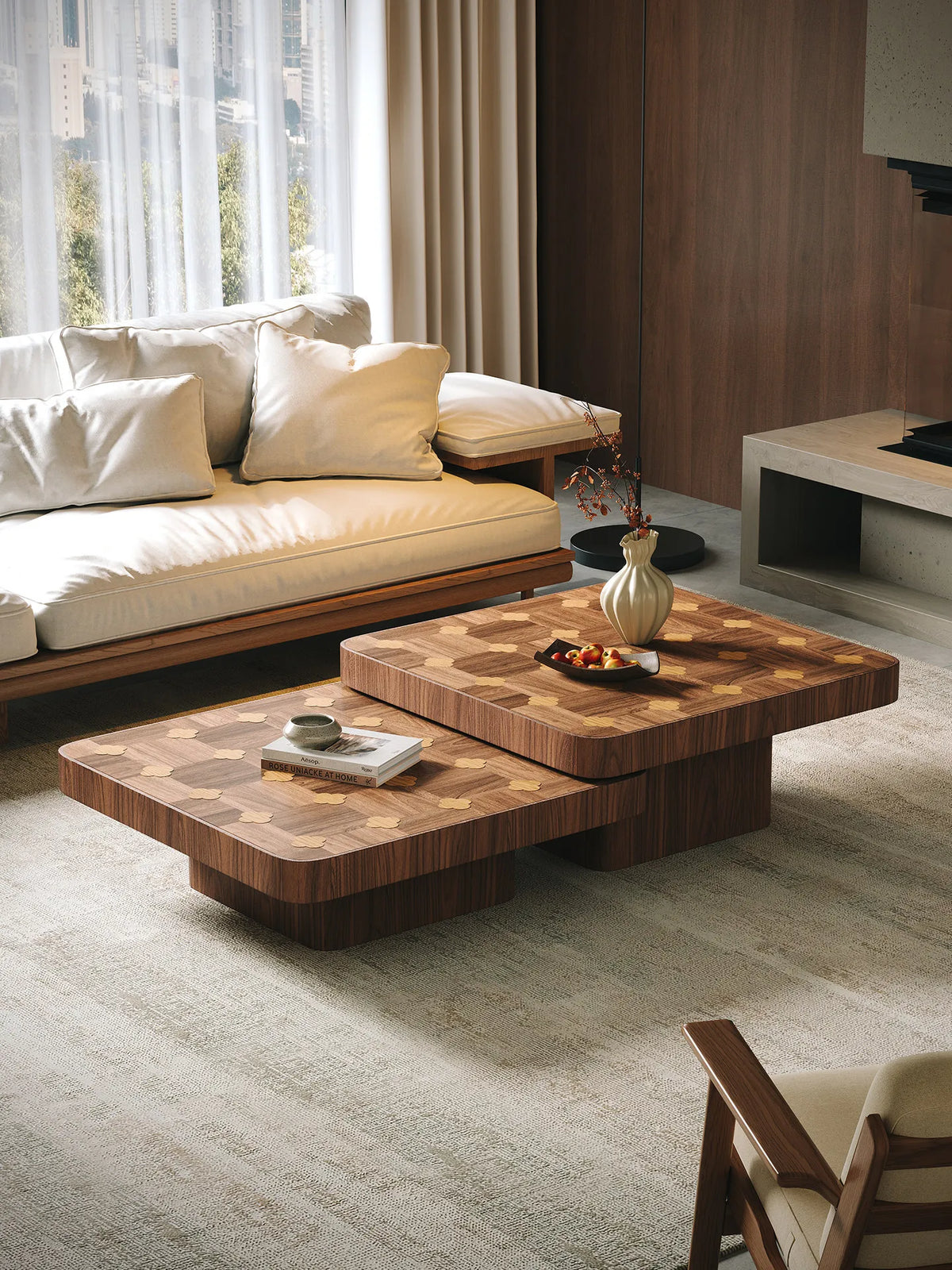 Aesthetic Side Table European Luxury Modern Storage Coffee Table Nordic Trendy Table Basse De Salon Living Room Furniture