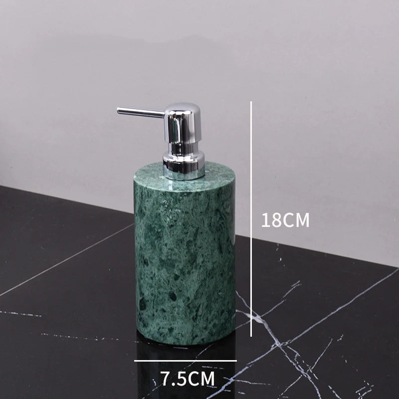 Indian Green Natural Marble Bathroom Accessories Retro Soap Dispenser Soap Dish Toothbrush Holder Tissue Box Bathroom Set