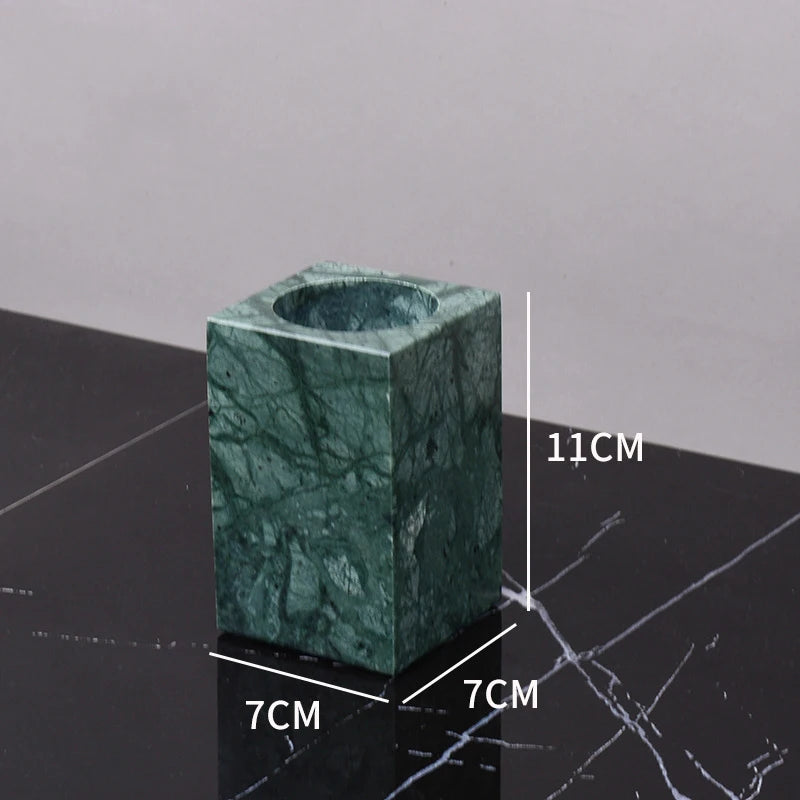 Indian Green Natural Marble Bathroom Accessories Retro Soap Dispenser Soap Dish Toothbrush Holder Tissue Box Bathroom Set