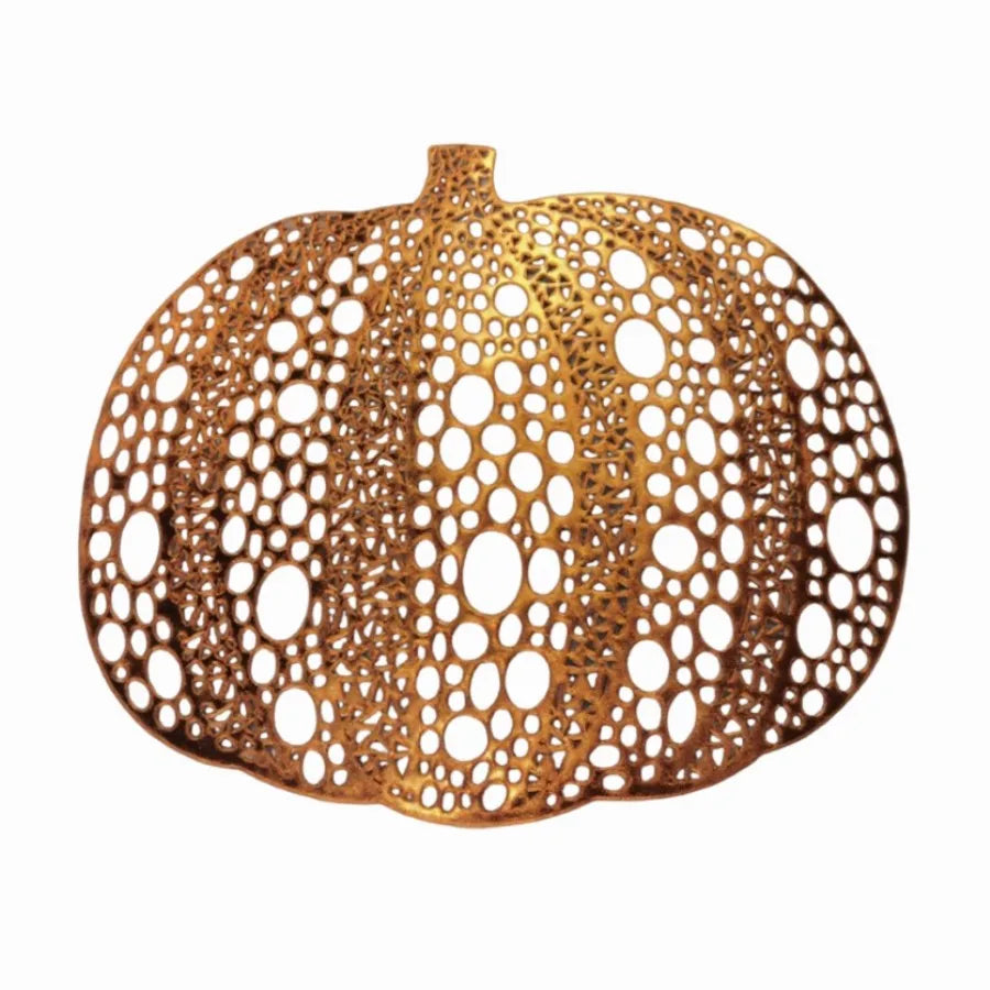 1/4/10pcs Fall Pumpkin Placemats Set Washable Vinyl Placemats Heat Resistant Non-Slip Burnt Orange Placemats for Halloween Party