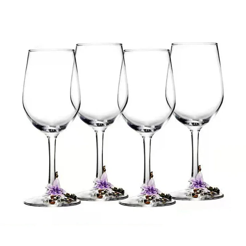 Creative Enamel Crystal Goblet Glasses for Champagne Glass Cup Set Luxury Glass Cups Glasses of Wine Wineglass Vintage Drinking
