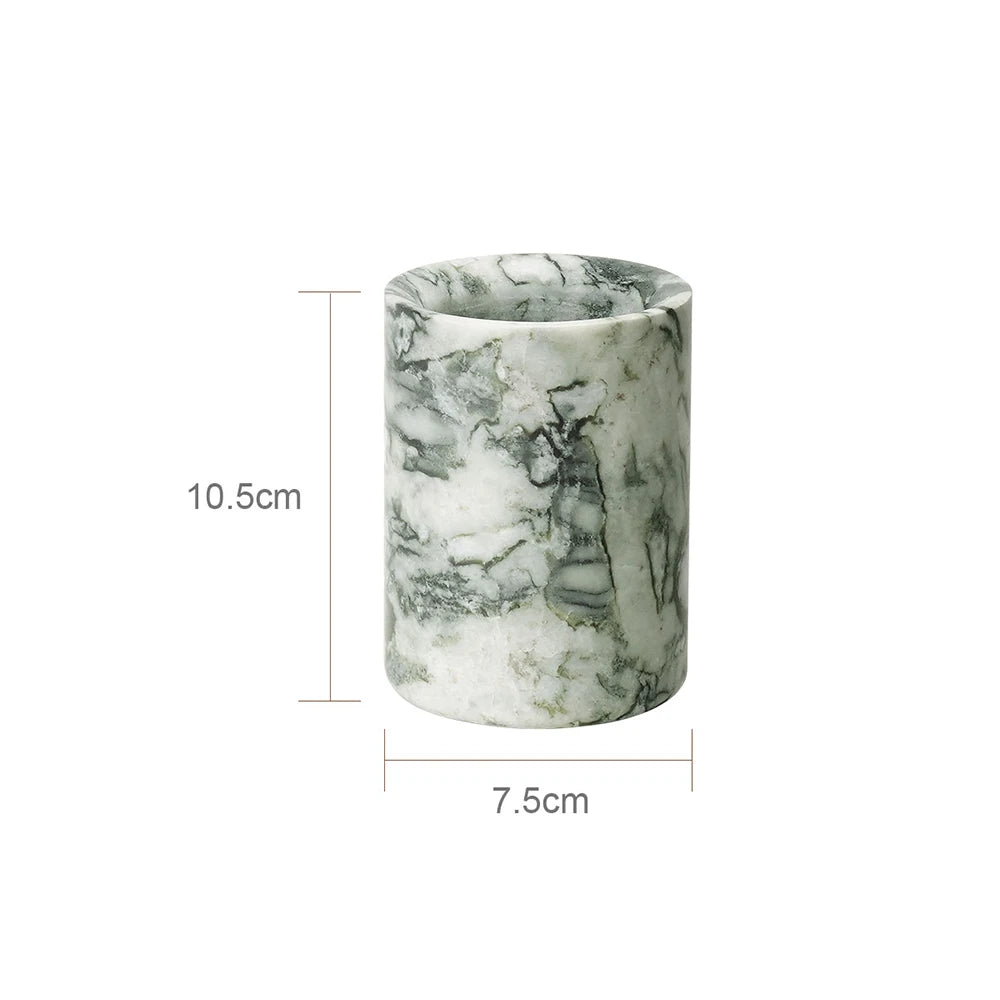 Cold Emerald Natural Marble Bathroom Accessories Set Luxury Soap Dispenser Soap Dish Toothbrush Holder Vanity Tray Kit Bathroom