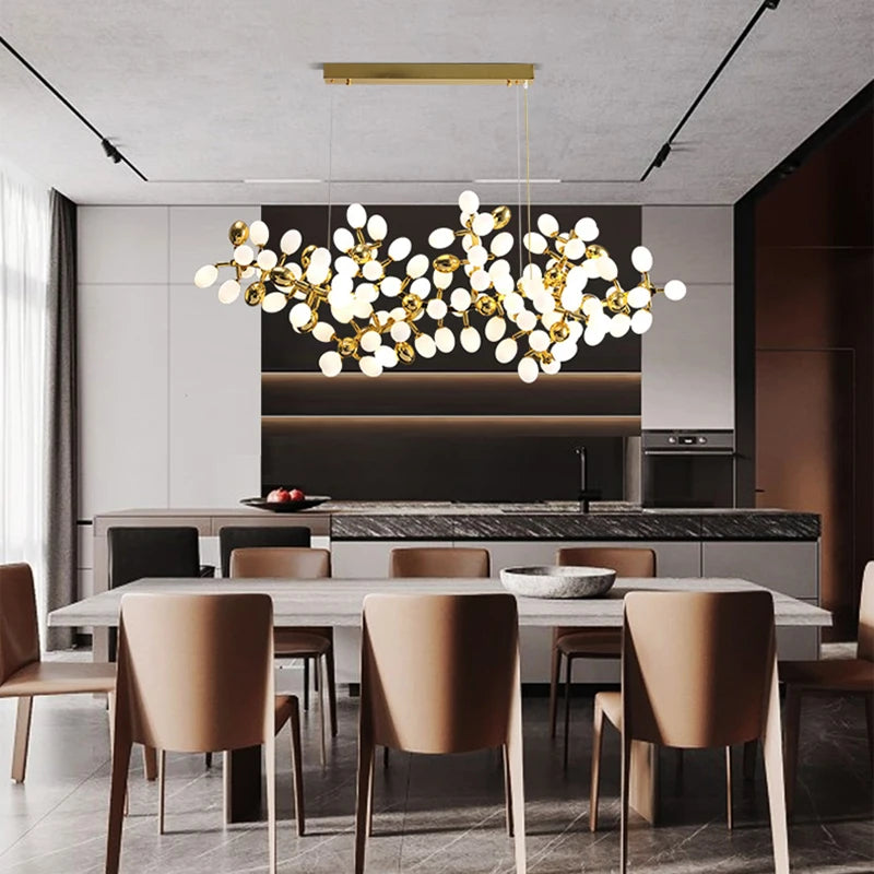 Modern Light Luxury Home Decoration LED Chandelier Staircase Light Living Room Chandelier Indoor Lightin