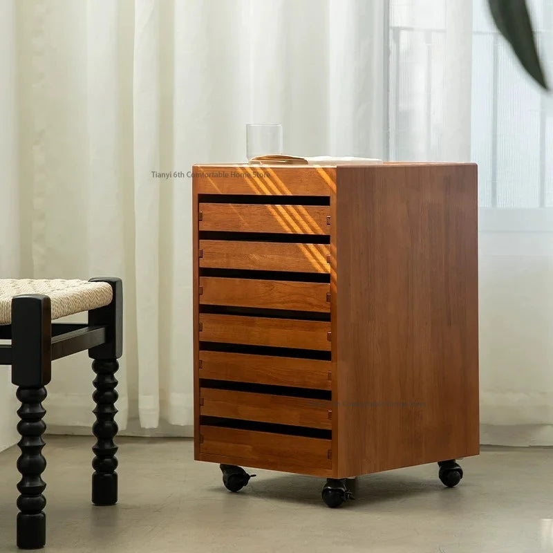 Nordic Solid Wood Drawer Filing Cabinets Modern Premium Movable Storage Cabinet for Office Study Office Furniture Шкафы FYFC