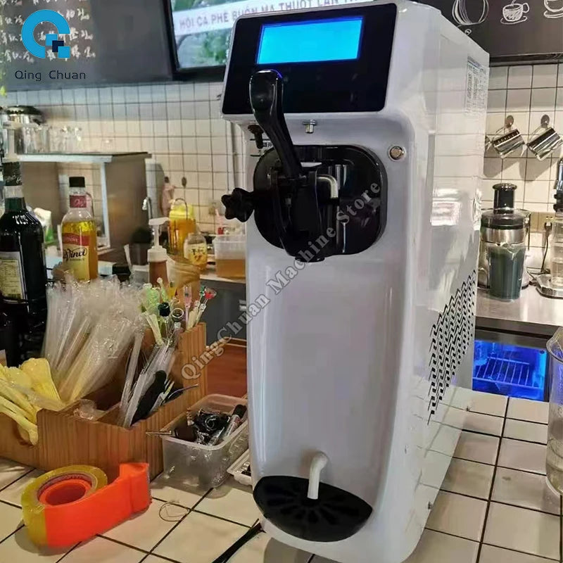 Commercial Ice Cream Machine Table Small Material Cylinder 6L Freezing Cylinder 1.2L Ice Cream Yogurt Machine
