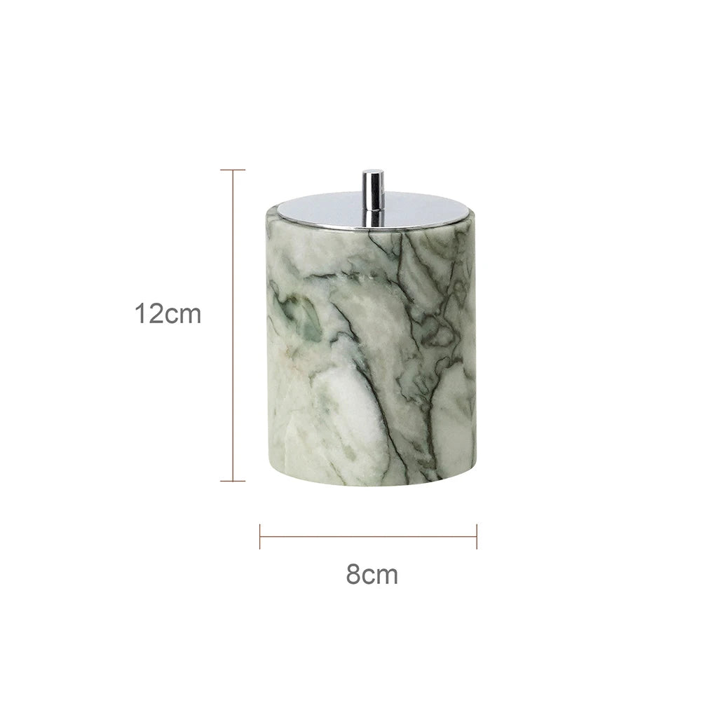 Cold Emerald Natural Marble Bathroom Accessories Set Luxury Soap Dispenser Soap Dish Toothbrush Holder Vanity Tray Kit Bathroom