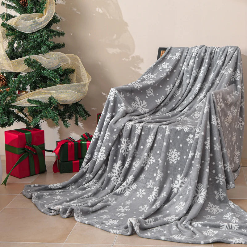 Hot Sale Christmas Flannel Single Double Blanket Fall and Winter Warmth Sofa Blankets for Throw Cozy Warm Bed Sheet Home Decor