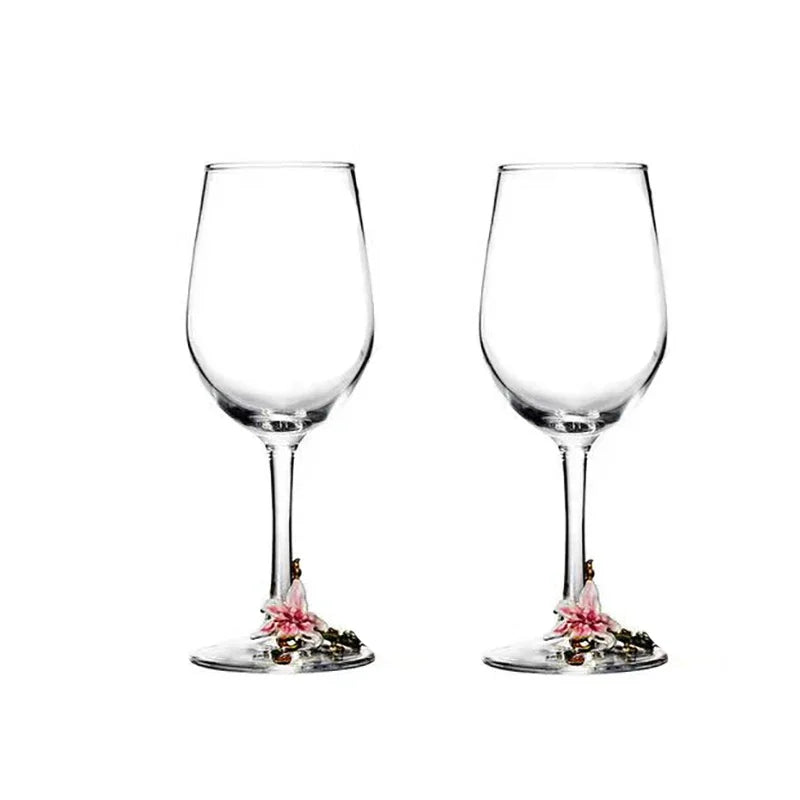 Creative Enamel Crystal Goblet Glasses for Champagne Glass Cup Set Luxury Glass Cups Glasses of Wine Wineglass Vintage Drinking