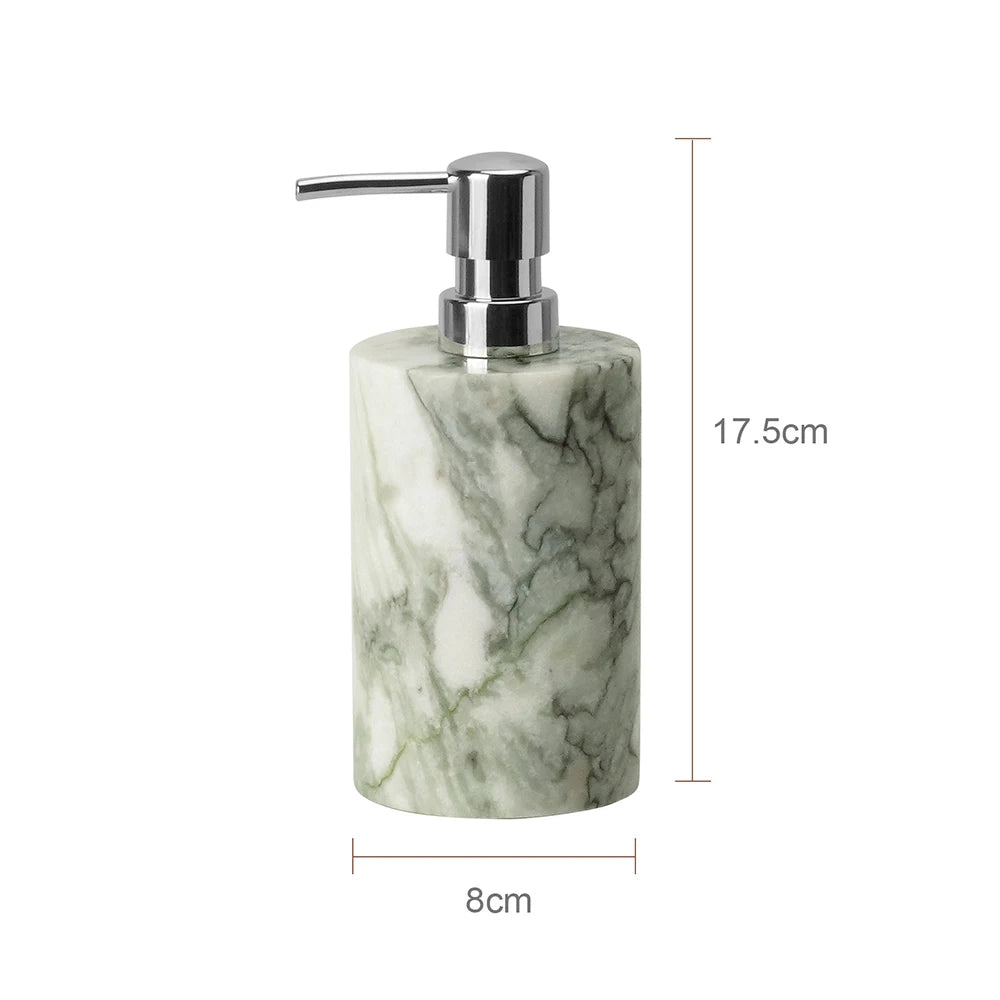 Cold Emerald Natural Marble Bathroom Accessories Set Luxury Soap Dispenser Soap Dish Toothbrush Holder Vanity Tray Kit Bathroom