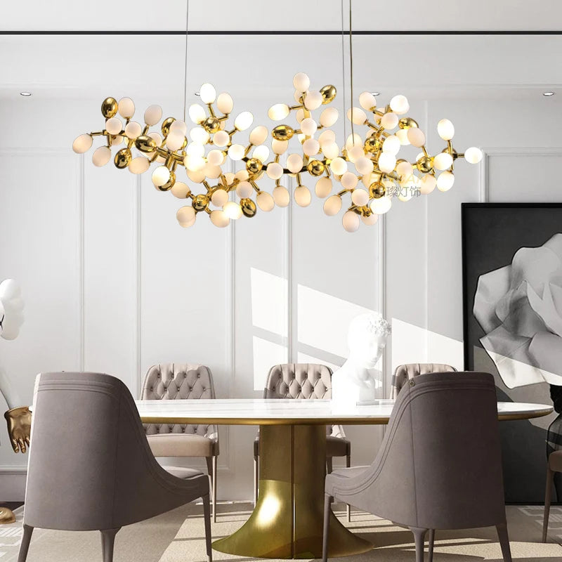 Modern Light Luxury Home Decoration LED Chandelier Staircase Light Living Room Chandelier Indoor Lightin