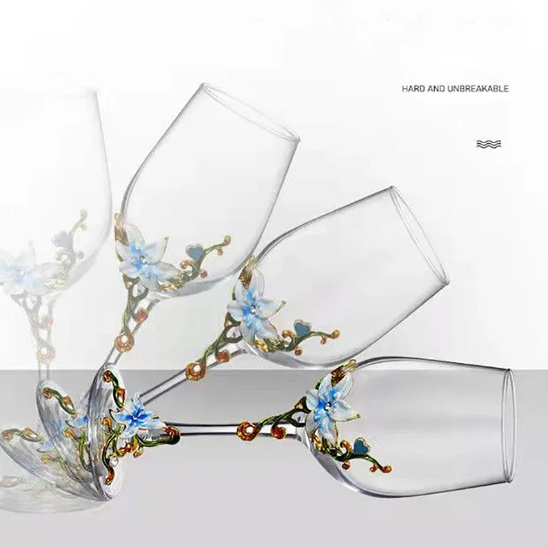 Creative Enamel Crystal Goblet Glasses for Champagne Glass Cup Set Luxury Glass Cups Glasses of Wine Wineglass Vintage Drinking