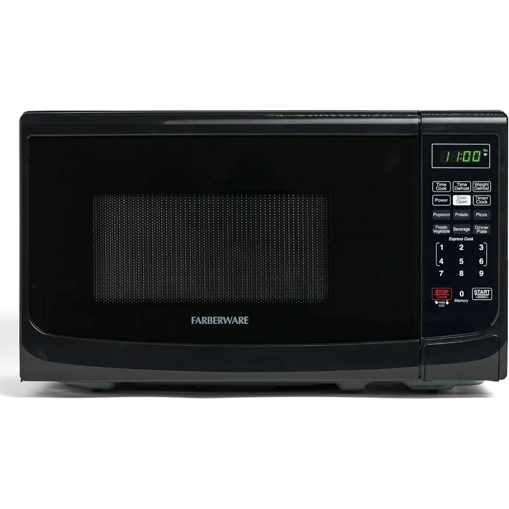 Farberware 0.7 Cu. Ft. Countertop Microwave Oven – 700 Watts Power, Auto Cook Settings Defrost, Easy Clean and Child Safety Lock