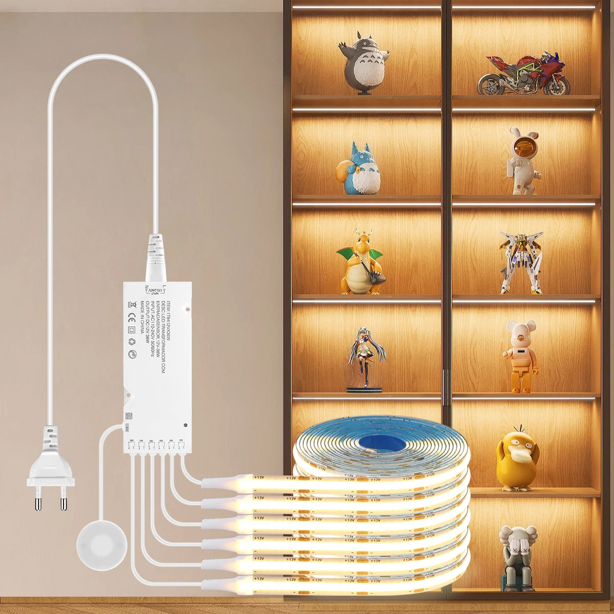 1-6 Sets 110V 220V COB Led Strip Parallel Lights Flexible LED Tape Dimmable Touch Sensor Switch For Under Cabinet Lamp Backlight