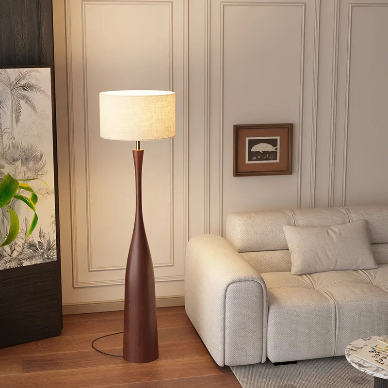 Nordic Minimalist Style Living Room Sofaside/Study Fabric LED Floor Lamp Contemporary Artistic Ornaments Interior Standing Light