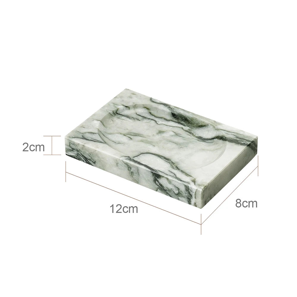 Cold Emerald Natural Marble Bathroom Accessories Set Luxury Soap Dispenser Soap Dish Toothbrush Holder Vanity Tray Kit Bathroom