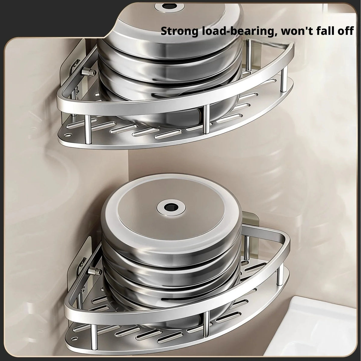 Anti Rust Metal Steel Shower Rack Large Capacity Bathroom Organizing Shelves Convenient Storage Home Decoration