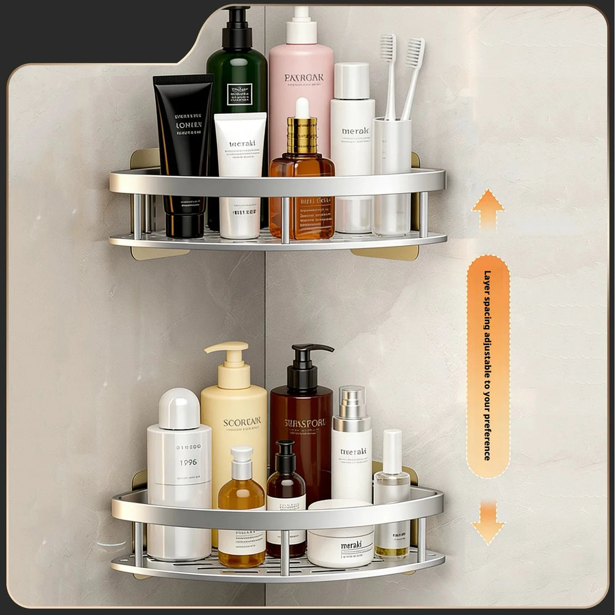 Anti Rust Metal Steel Shower Rack Large Capacity Bathroom Organizing Shelves Convenient Storage Home Decoration