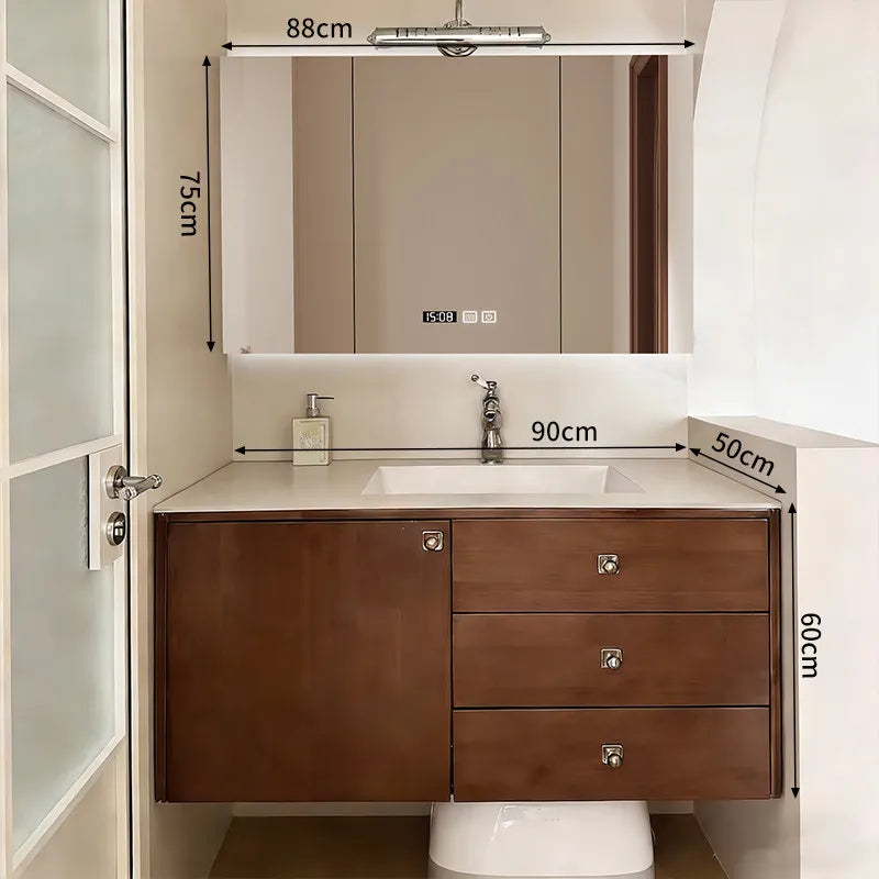 Toilet Sink Bathroom Cabinets Multifunction Dresser Bathroom Cabinets Mirrors Wood Furniture Ванная Комната MH40YSG