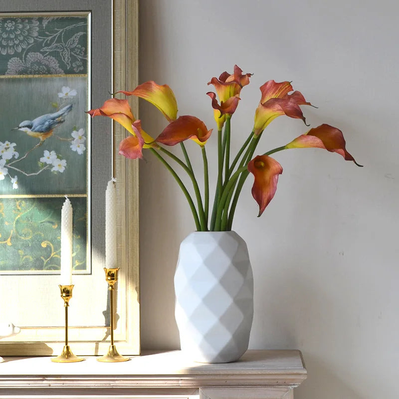 5pcs Large Calla Lily Artificial Flowers Wedding Decor Bridal Bouquet  Fake Flowers Realistic Callas Home Decoration Accessories