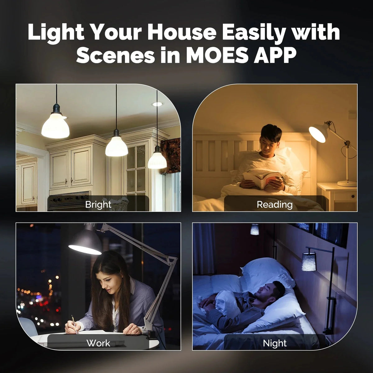 MOES ZigBee Smart LED Edison Bulb 7W E27, Dimmable, Works with Alexa & Google Home, Voice Control, Vintage Filament Light