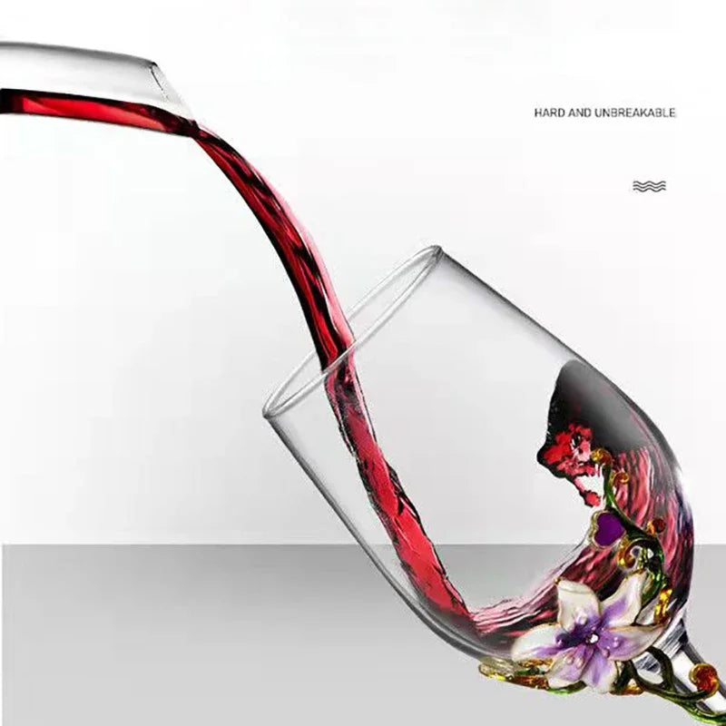 Creative Enamel Crystal Goblet Glasses for Champagne Glass Cup Set Luxury Glass Cups Glasses of Wine Wineglass Vintage Drinking
