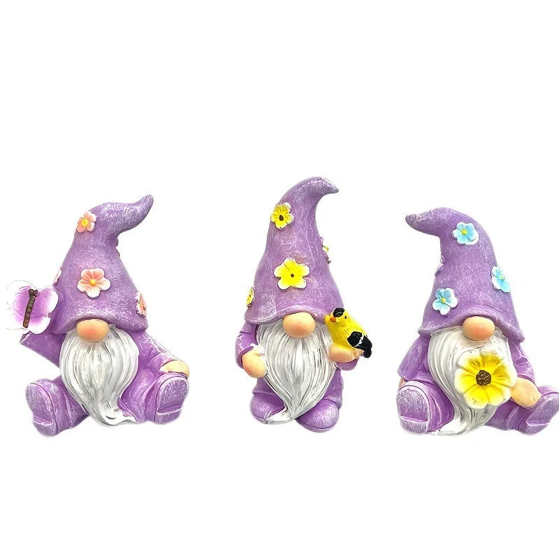 3pcs/set Easter Faceless Gnome Ornaments, Outdoor Resin Decor Statue for Garden, Holiday Home Tabletop Crafts, Festival Gift