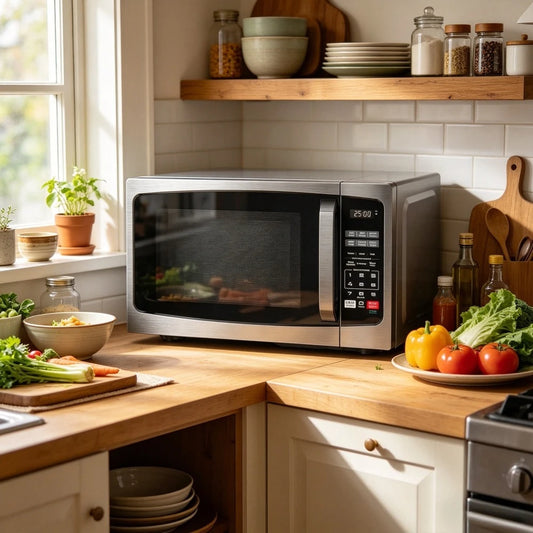 0.9 Cu Ft 900W Countertop Microwave Oven with 6 Auto Menus Mute Function LED Lighting