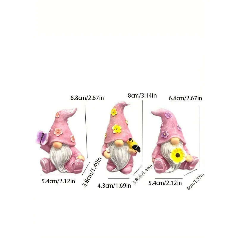 3pcs/set Easter Faceless Gnome Ornaments, Outdoor Resin Decor Statue for Garden, Holiday Home Tabletop Crafts, Festival Gift