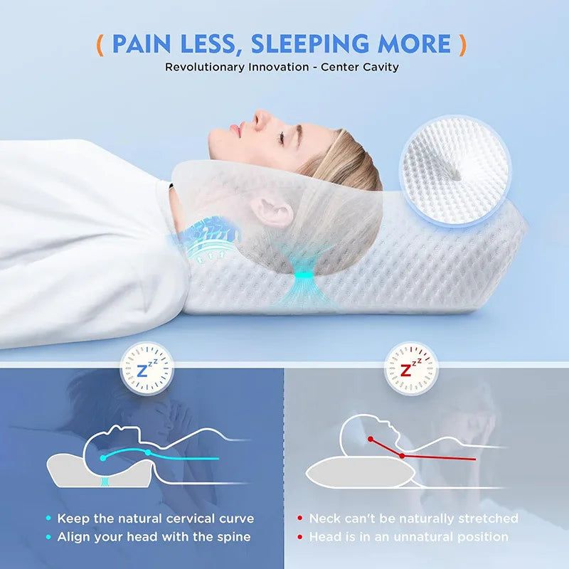 Summer Cooling Sleep Pillow Slow Rebound Pillow Neck Pillow Butterfly Pillow Relaxing Cervical Spine Pillow Sleep Orthopedic Pil