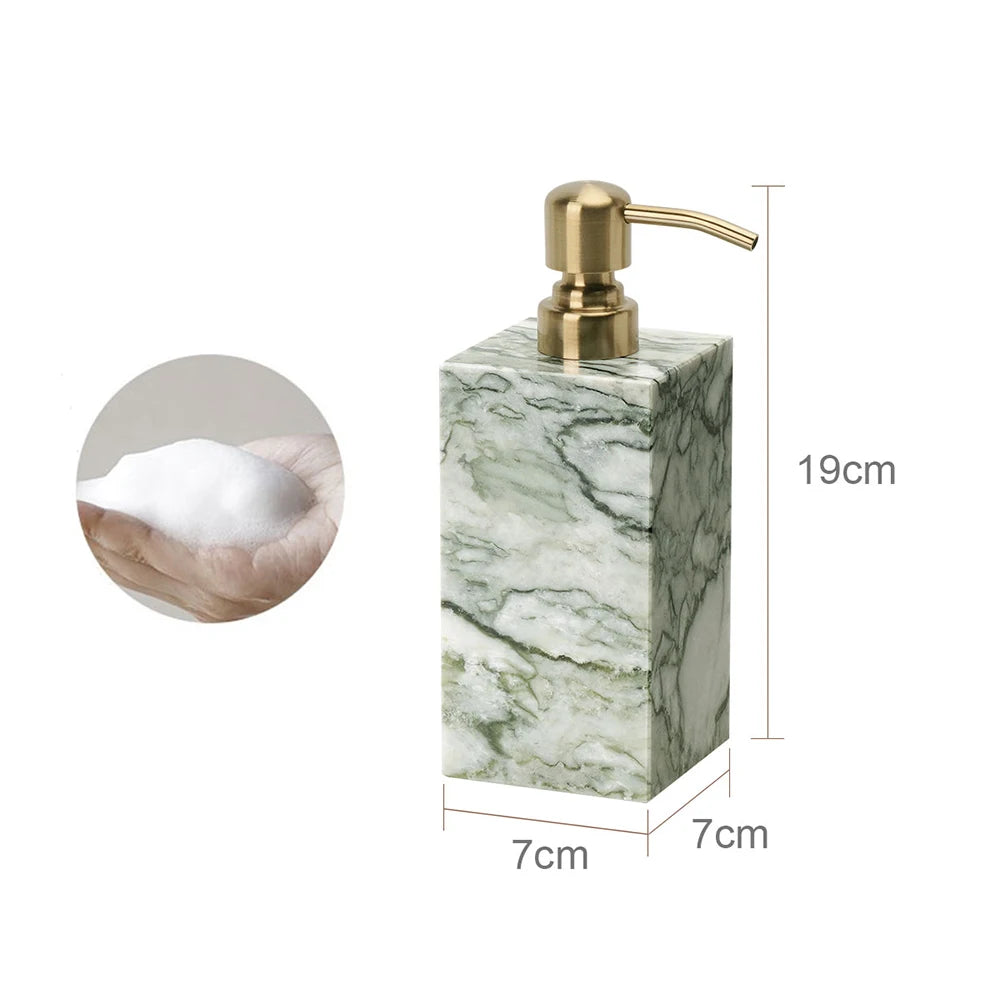 Cold Emerald Natural Marble Bathroom Accessories Set Luxury Soap Dispenser Soap Dish Toothbrush Holder Vanity Tray Kit Bathroom