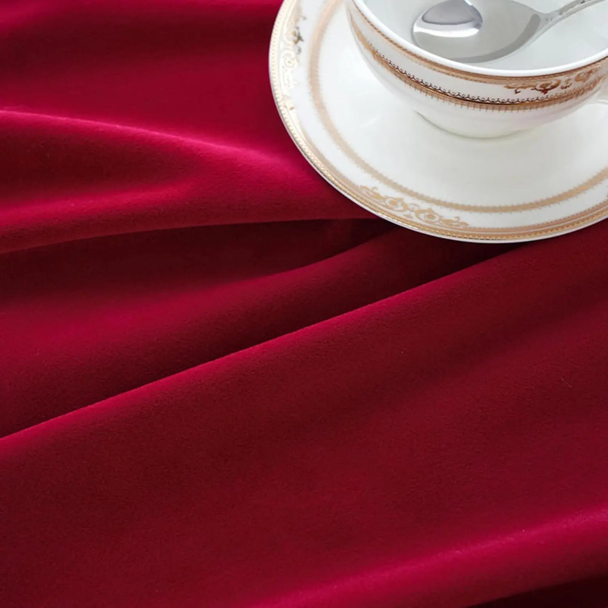 Red Rectangle Velvet Tablecloth 52 X 84 Inch, Waterproof Party Table Cover for Kitchen, Christmas, Birthday, Dining Table Decor