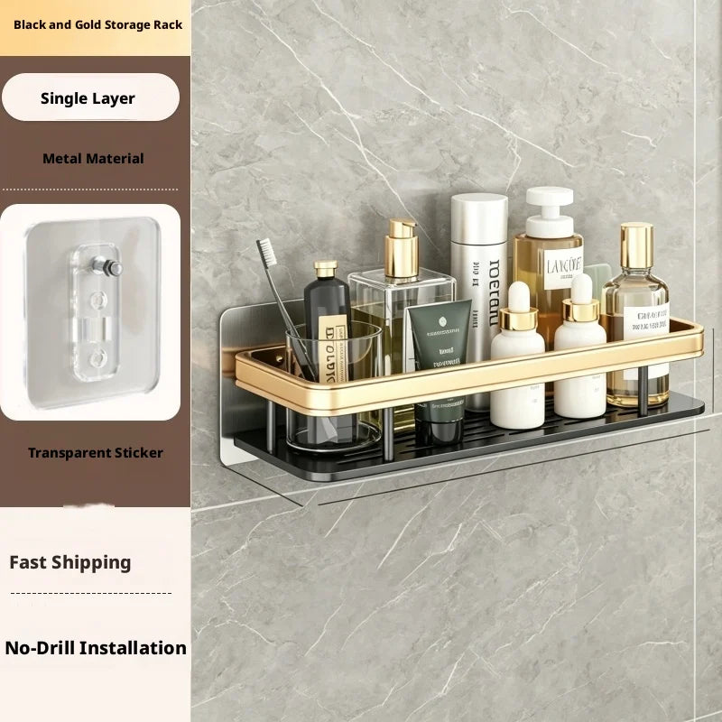 Anti Rust Metal Steel Shower Rack Large Capacity Bathroom Organizing Shelves Convenient Storage Home Decoration