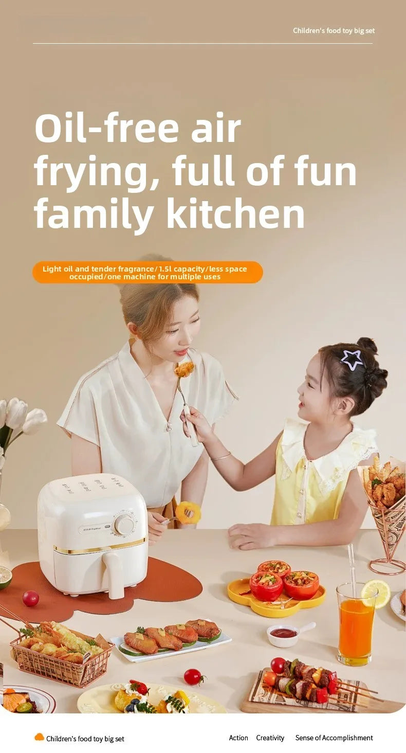 Mini 1 Person Household Air Fryer, Small Multifunctional Electric Fryer No Flip Required