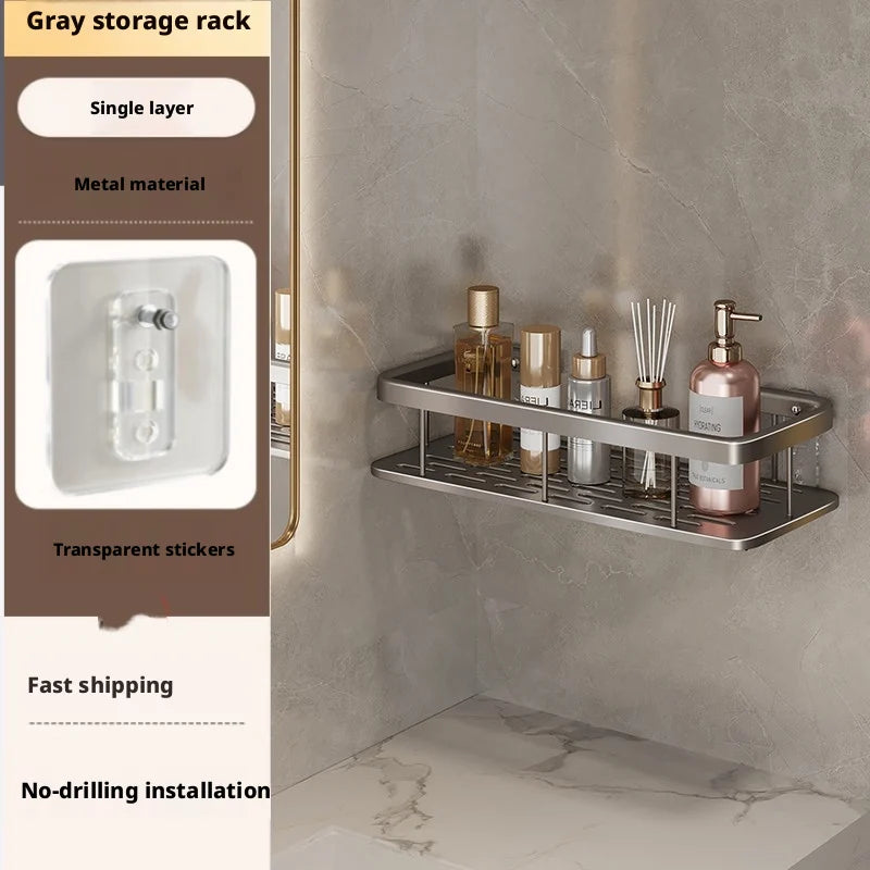 Anti Rust Metal Steel Shower Rack Large Capacity Bathroom Organizing Shelves Convenient Storage Home Decoration