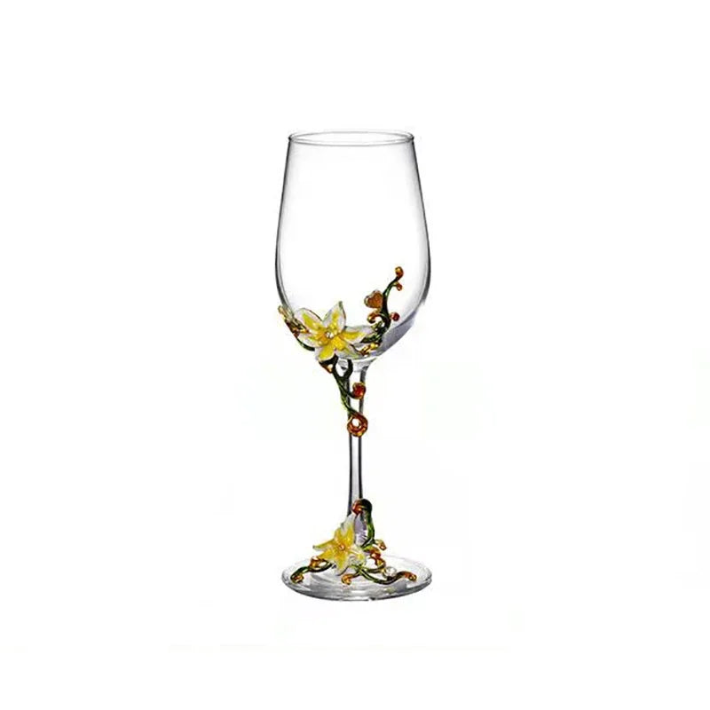 Creative Enamel Crystal Goblet Glasses for Champagne Glass Cup Set Luxury Glass Cups Glasses of Wine Wineglass Vintage Drinking