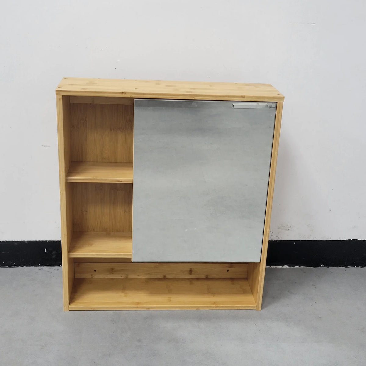 Wall Medicine Cabinet Natural Bamboo Bathroom Storage Cabinet with Mirror