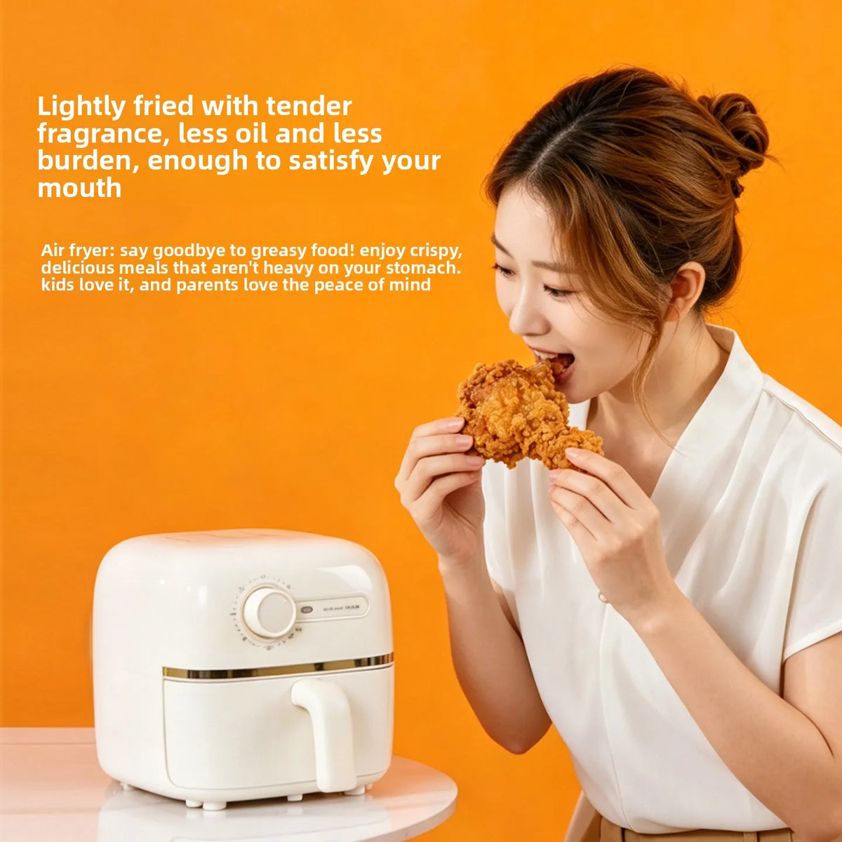 Mini 1 Person Household Air Fryer, Small Multifunctional Electric Fryer No Flip Required