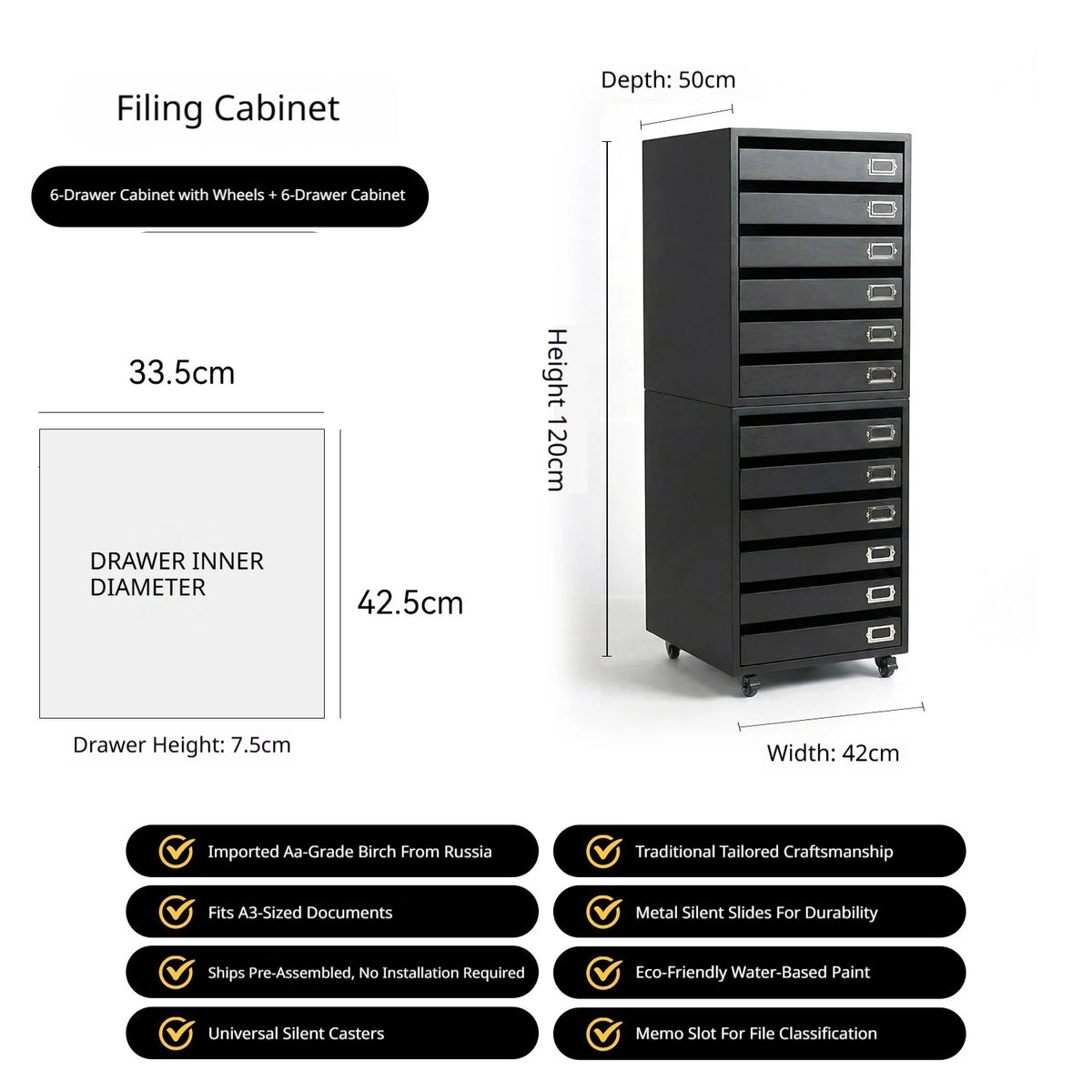 Modern Solid Wood Filing Drawer Cabinets Nordic Creative Desk Mobile Document Drawing Cabinet Home Furniture  أثاث مكتبات FYFC