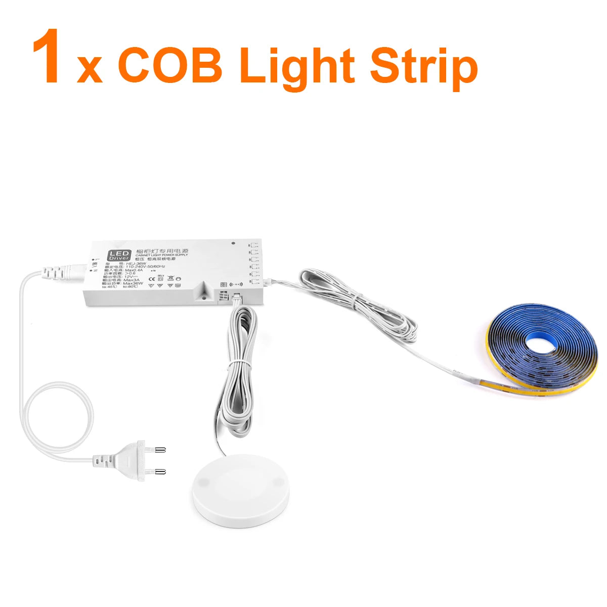 1-6 Sets 110V 220V COB Led Strip Parallel Lights Flexible LED Tape Dimmable Touch Sensor Switch For Under Cabinet Lamp Backlight