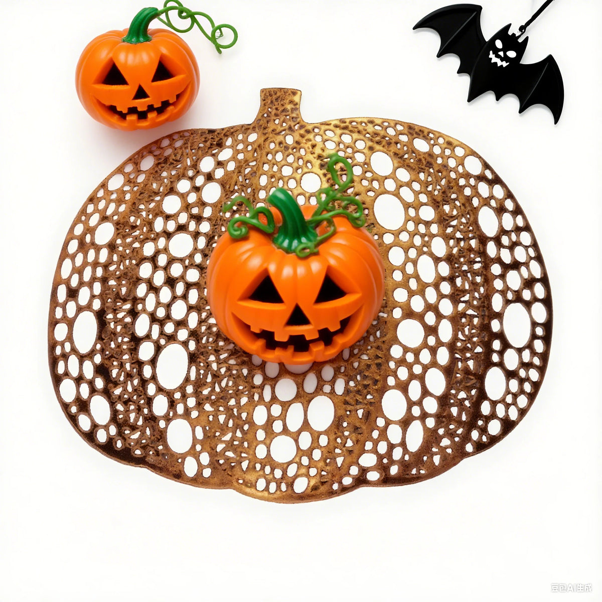 1/4/10pcs Fall Pumpkin Placemats Set Washable Vinyl Placemats Heat Resistant Non-Slip Burnt Orange Placemats for Halloween Party