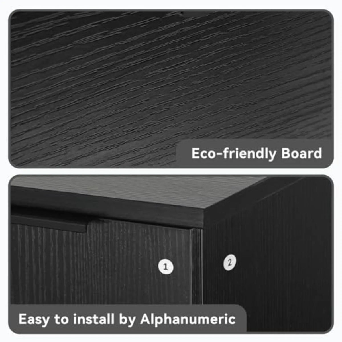 36'' Floating Bathroom Vanity with Sink, Wall Mounted Vanity, Black | Floating Bathroom Cabinets, Black handle, 1 Door