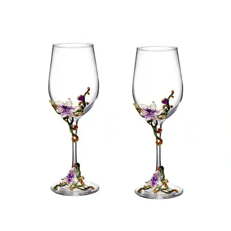Creative Enamel Crystal Goblet Glasses for Champagne Glass Cup Set Luxury Glass Cups Glasses of Wine Wineglass Vintage Drinking