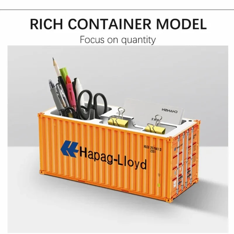 Miniature Realistic Shipping Container Model Simple Multifunctional Office Desktop Pen Holder Storage Box