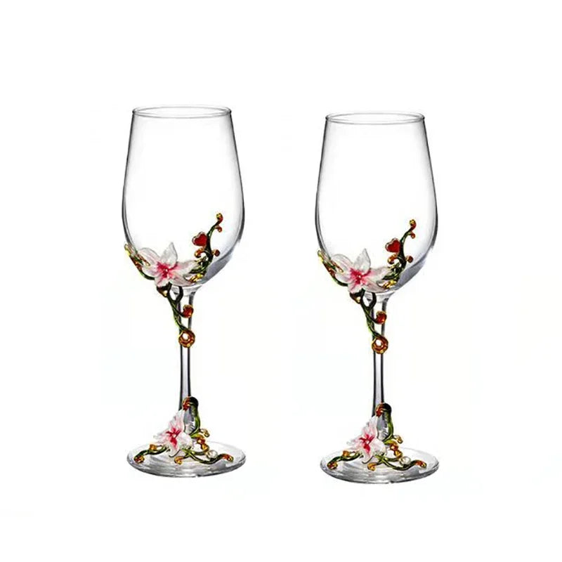 Creative Enamel Crystal Goblet Glasses for Champagne Glass Cup Set Luxury Glass Cups Glasses of Wine Wineglass Vintage Drinking